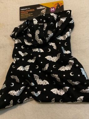 Vibrant Life Halloween Dog Hoodie Medium Black With Bat Star Crescent Moon NEW